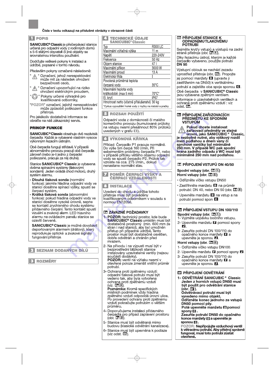 SFA SANICUBIC Classic Installation Instructions Manual Download Page 30