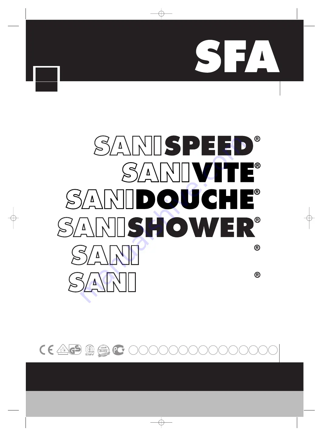 SFA sanipump 2 Manual Download Page 1