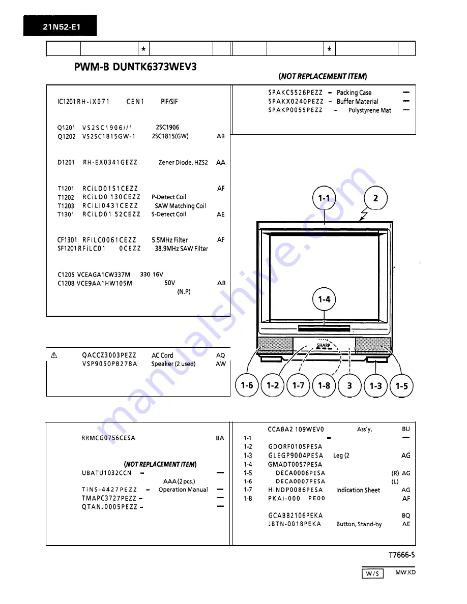 Sharp 21N52-E1 Скачать руководство пользователя страница 44