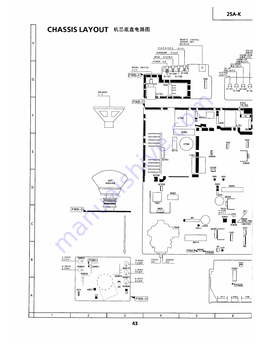 Sharp 25A-K Service Manual Download Page 45