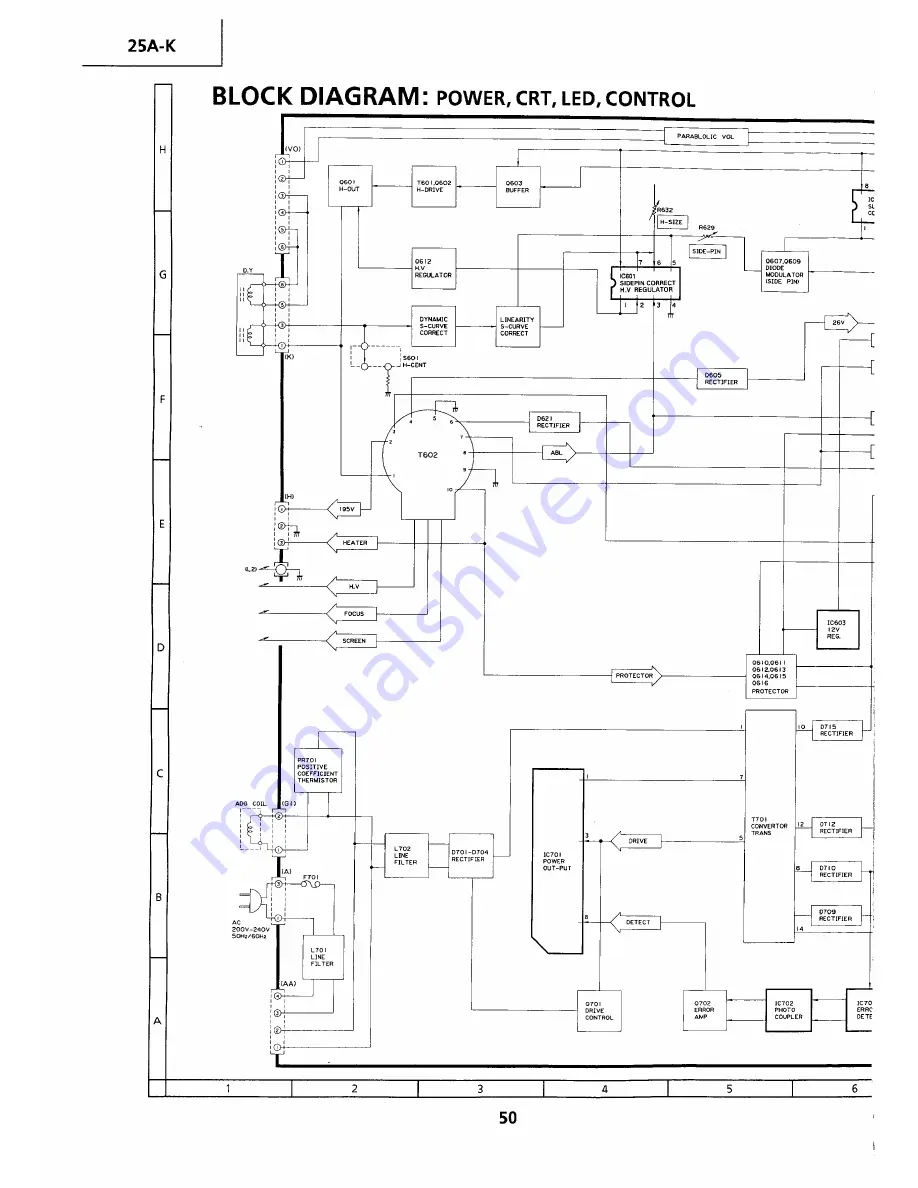 Sharp 25A-K Service Manual Download Page 50