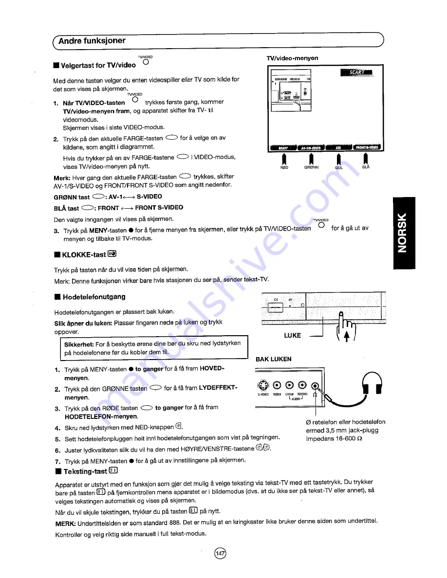 Sharp 28JF-76E Operation Manual Download Page 149