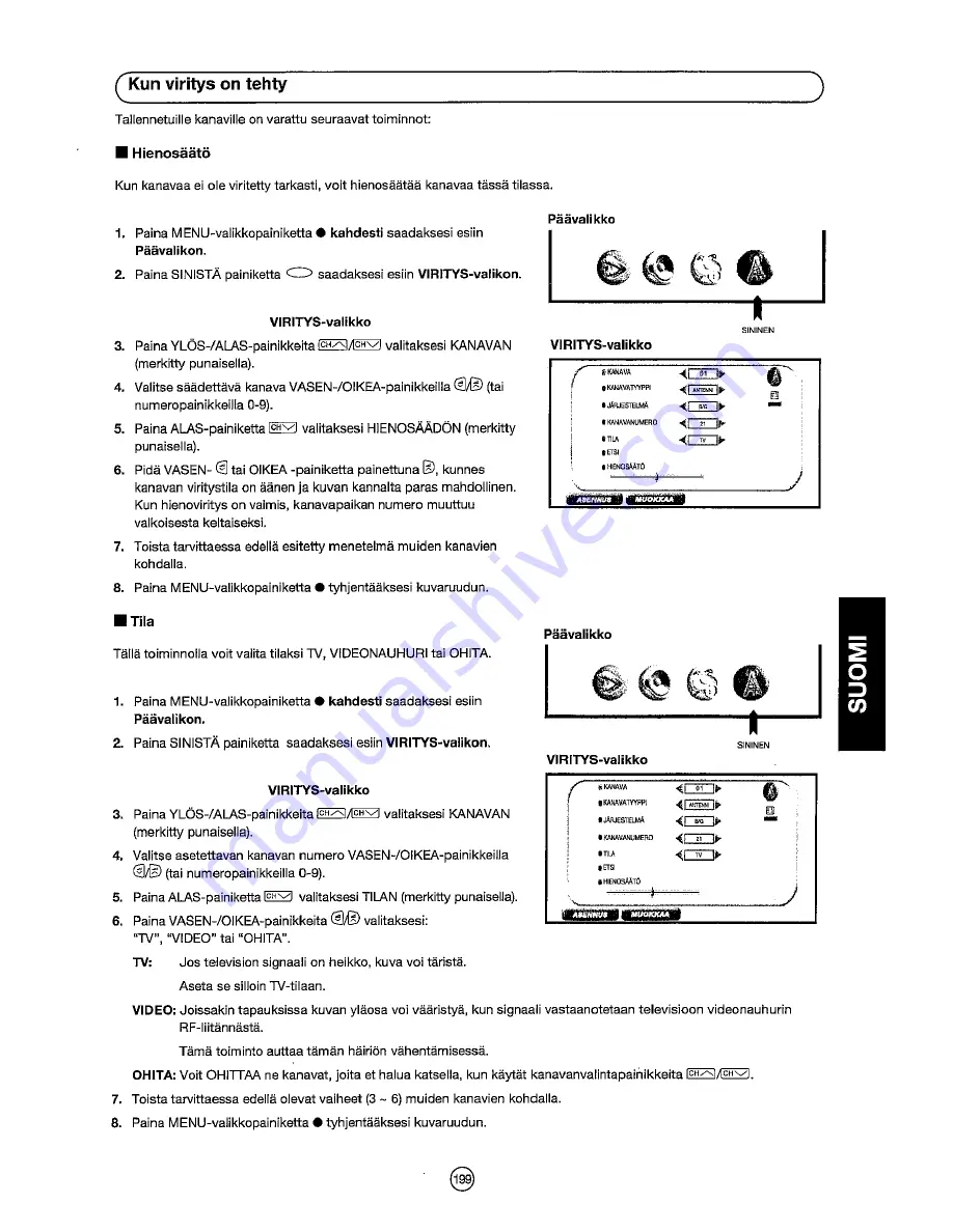 Sharp 28JF-76E Operation Manual Download Page 201