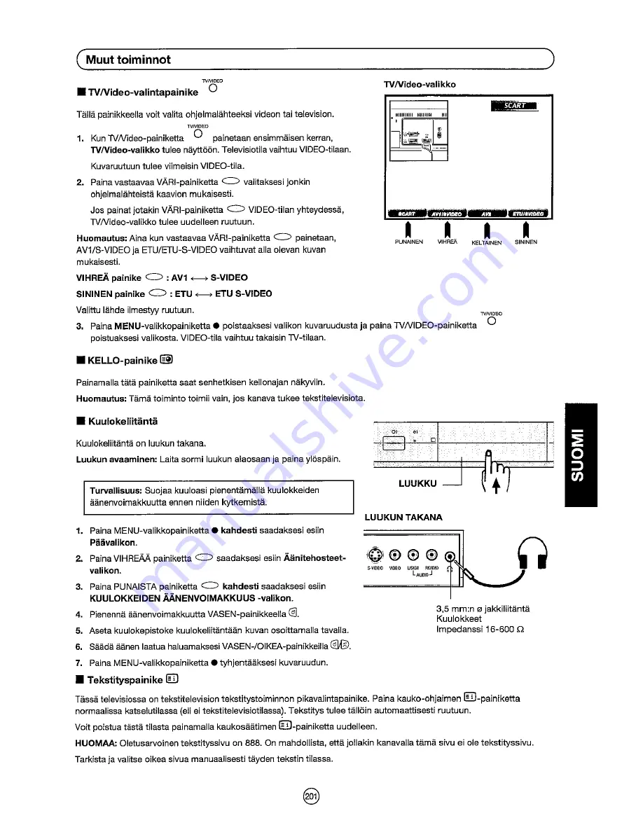 Sharp 28JF-76E Operation Manual Download Page 203