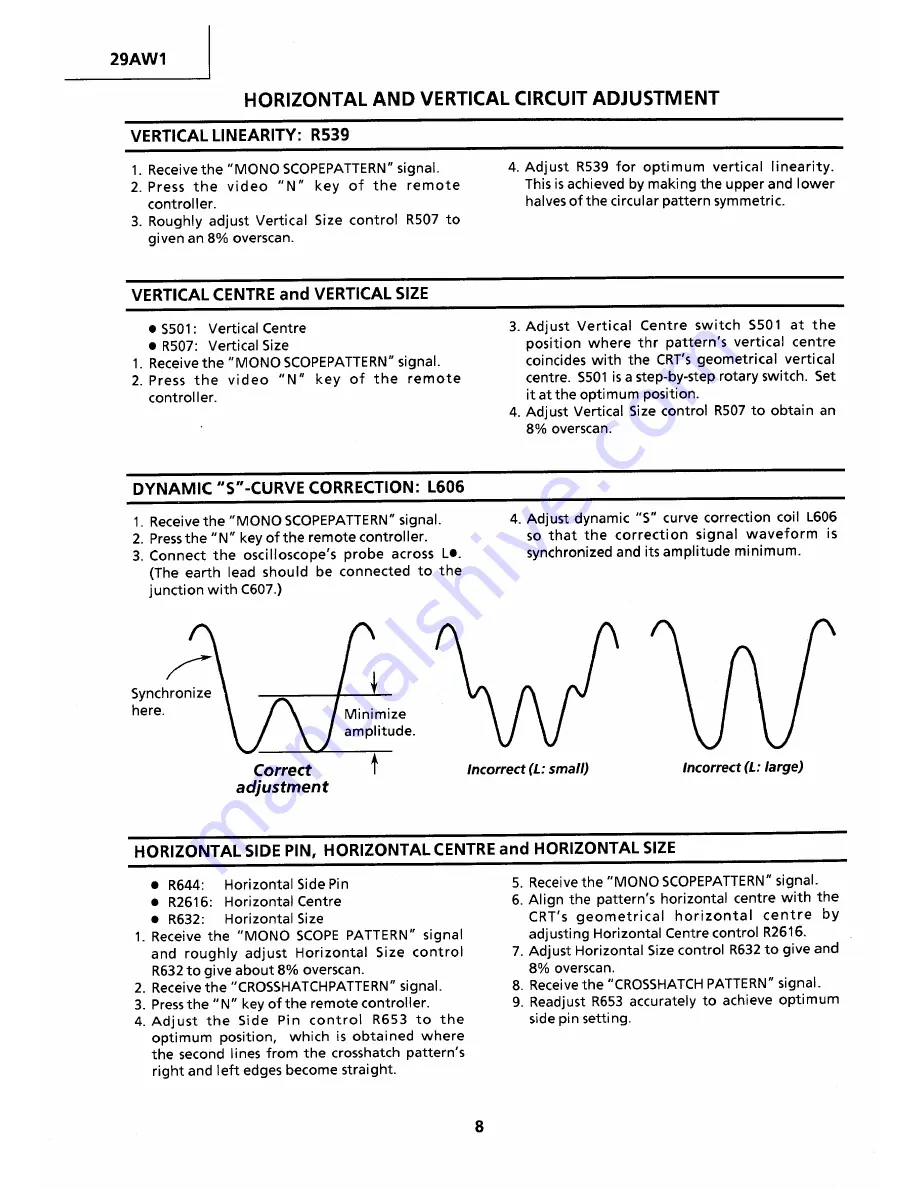 Sharp 29AW1 Service Manual Download Page 8