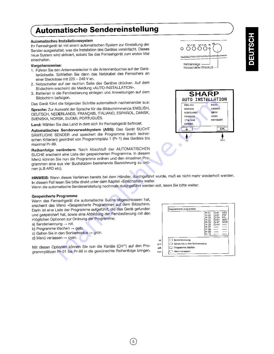 Sharp 54DS-02S Operation Manual Download Page 7