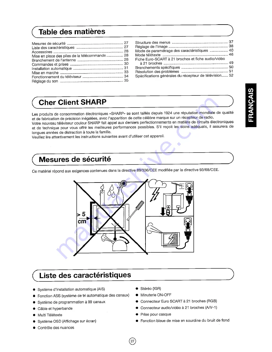 Sharp 54DS-02S Operation Manual Download Page 29