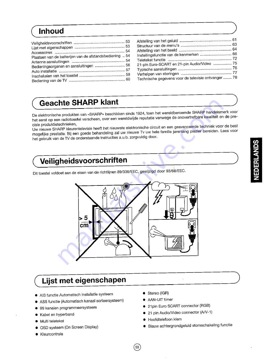 Sharp 54DS-02S Operation Manual Download Page 55