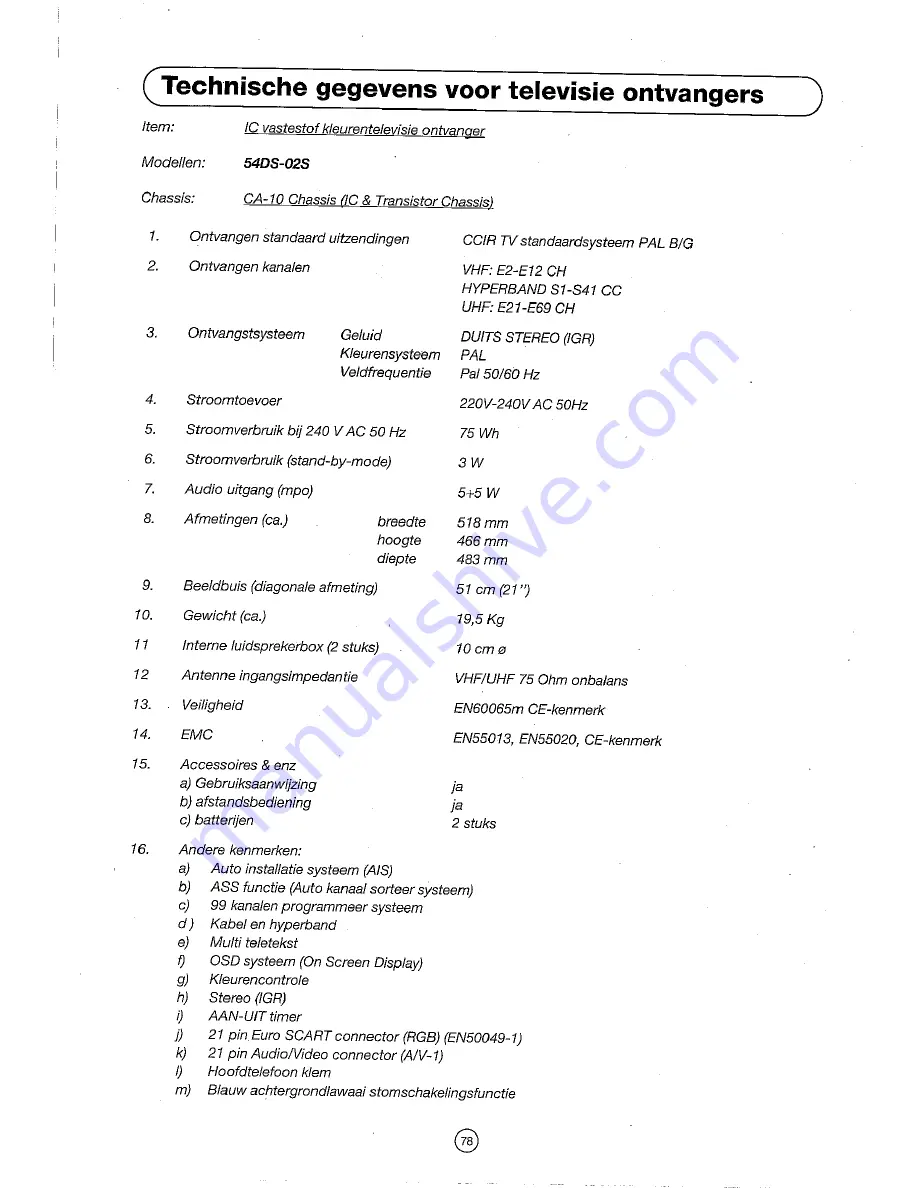 Sharp 54DS-02S Operation Manual Download Page 80