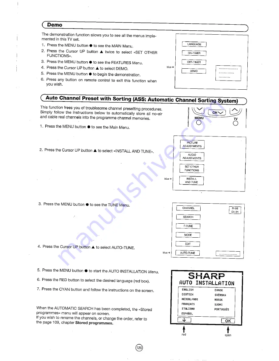 Sharp 54DS-02S Operation Manual Download Page 122