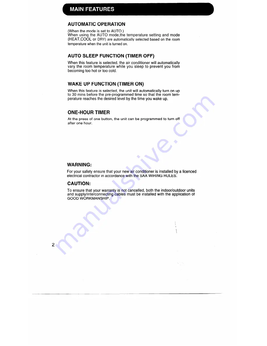 Sharp AE-A126J Operation Manual Download Page 2