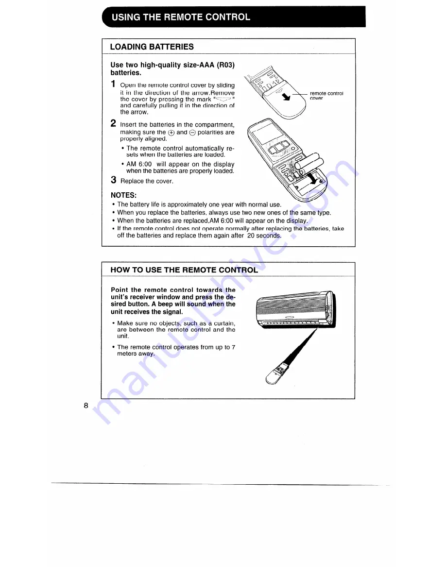 Sharp AE-A126J Operation Manual Download Page 8