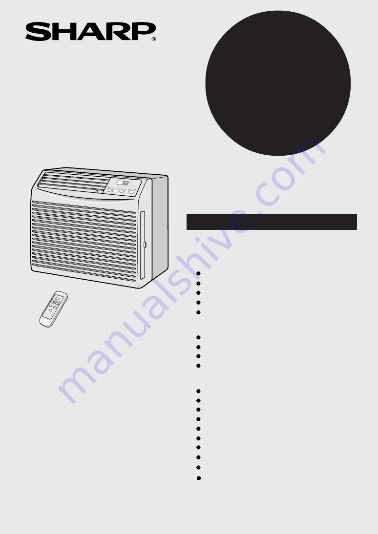 Sharp AF-08ERL Installation And Operation Manual Download Page 1