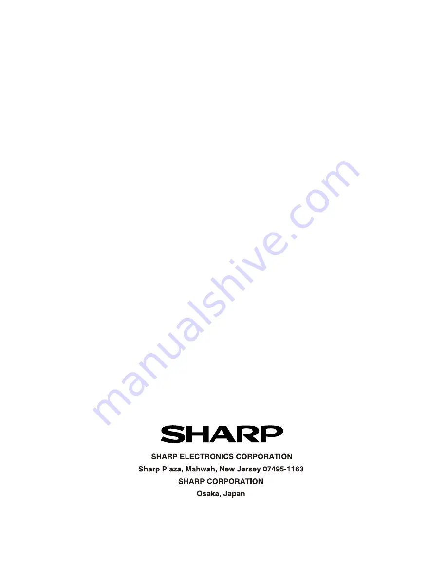 Sharp AF-S60RX Installation And Operation Manual Download Page 20