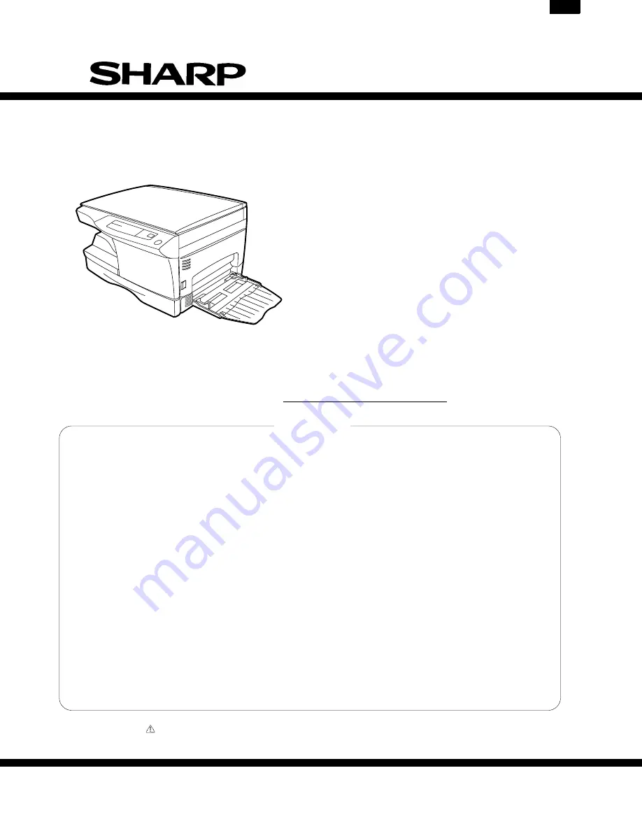 Sharp AL-1000 Series Service Manual Download Page 1