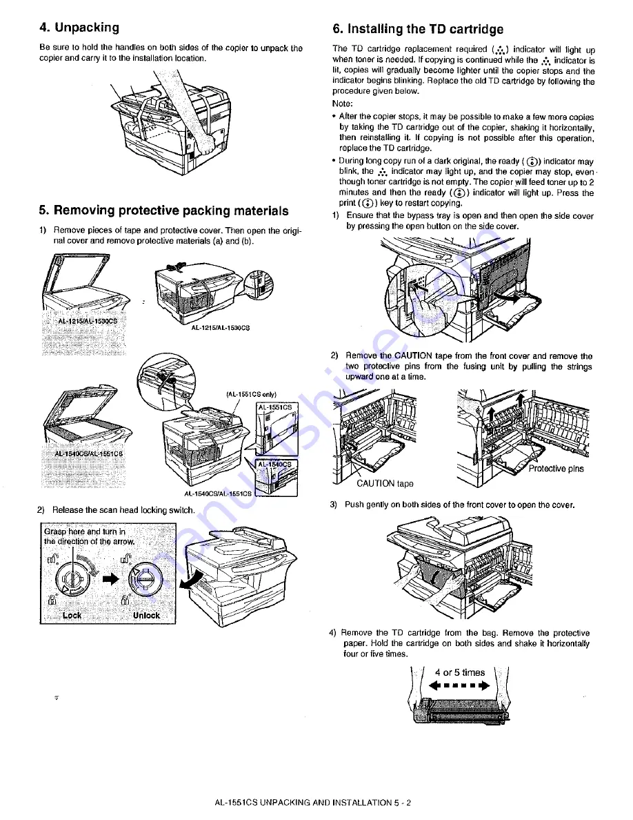 Sharp AL-1530CS Service Manual Download Page 22