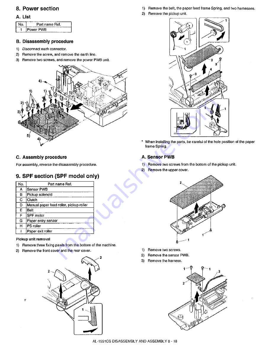 Sharp AL-1530CS Service Manual Download Page 59