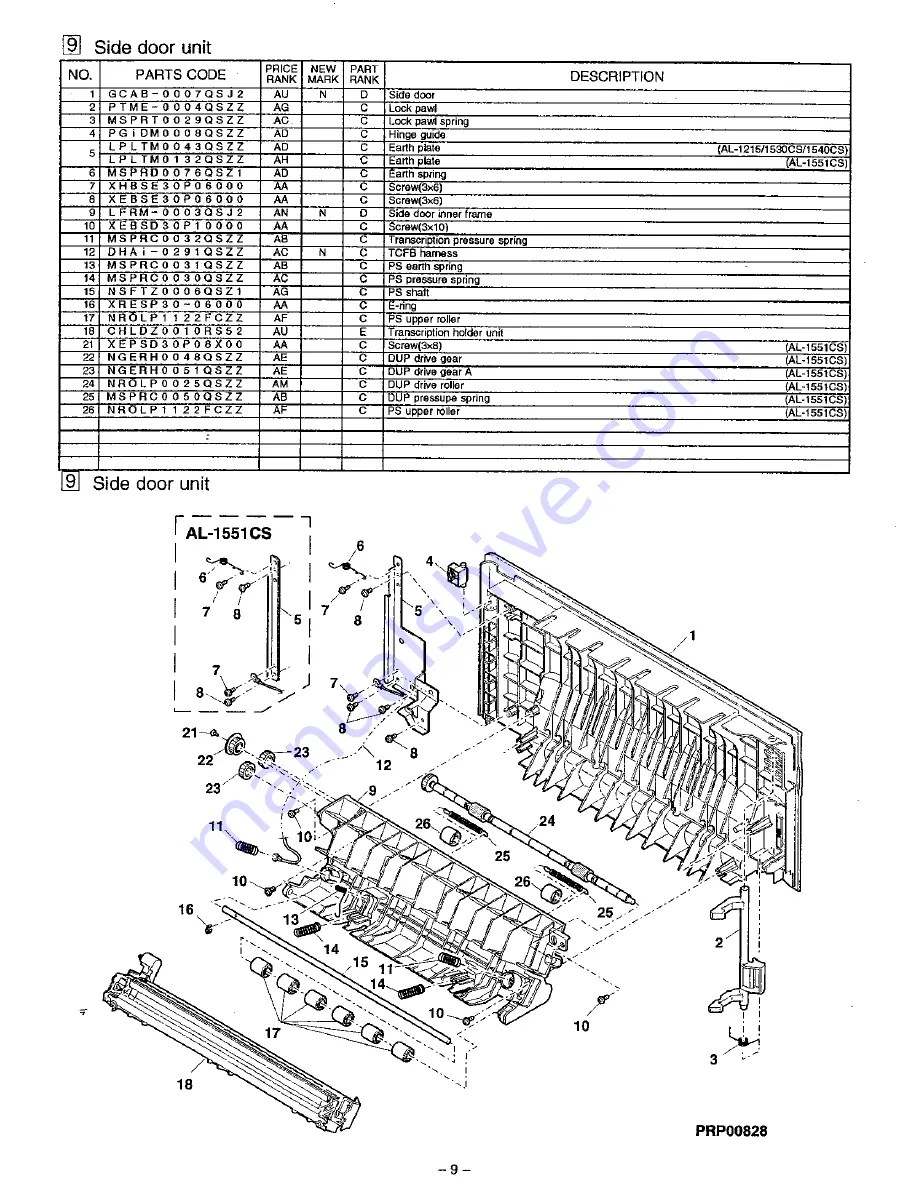 Sharp AL-1530CS Service Manual Download Page 142