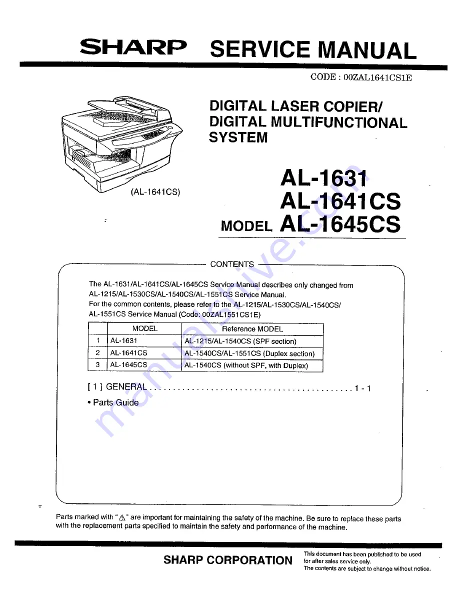 Sharp AL-1530CS Скачать руководство пользователя страница 177