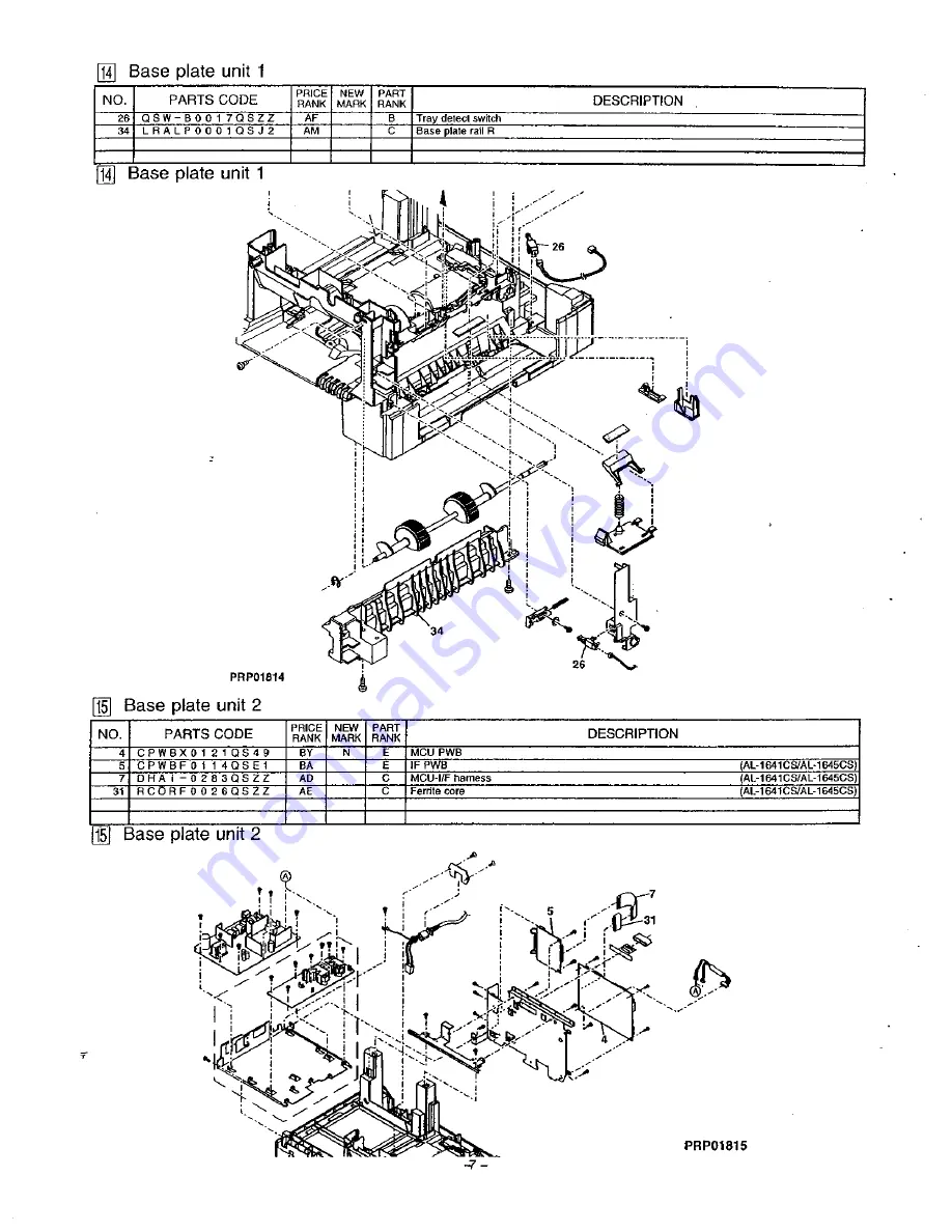 Sharp AL-1530CS Service Manual Download Page 188