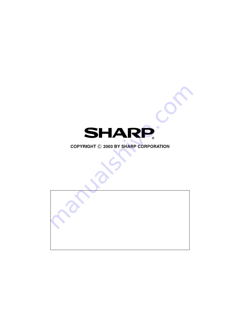 Sharp AL-1631 Parts Manual Download Page 20