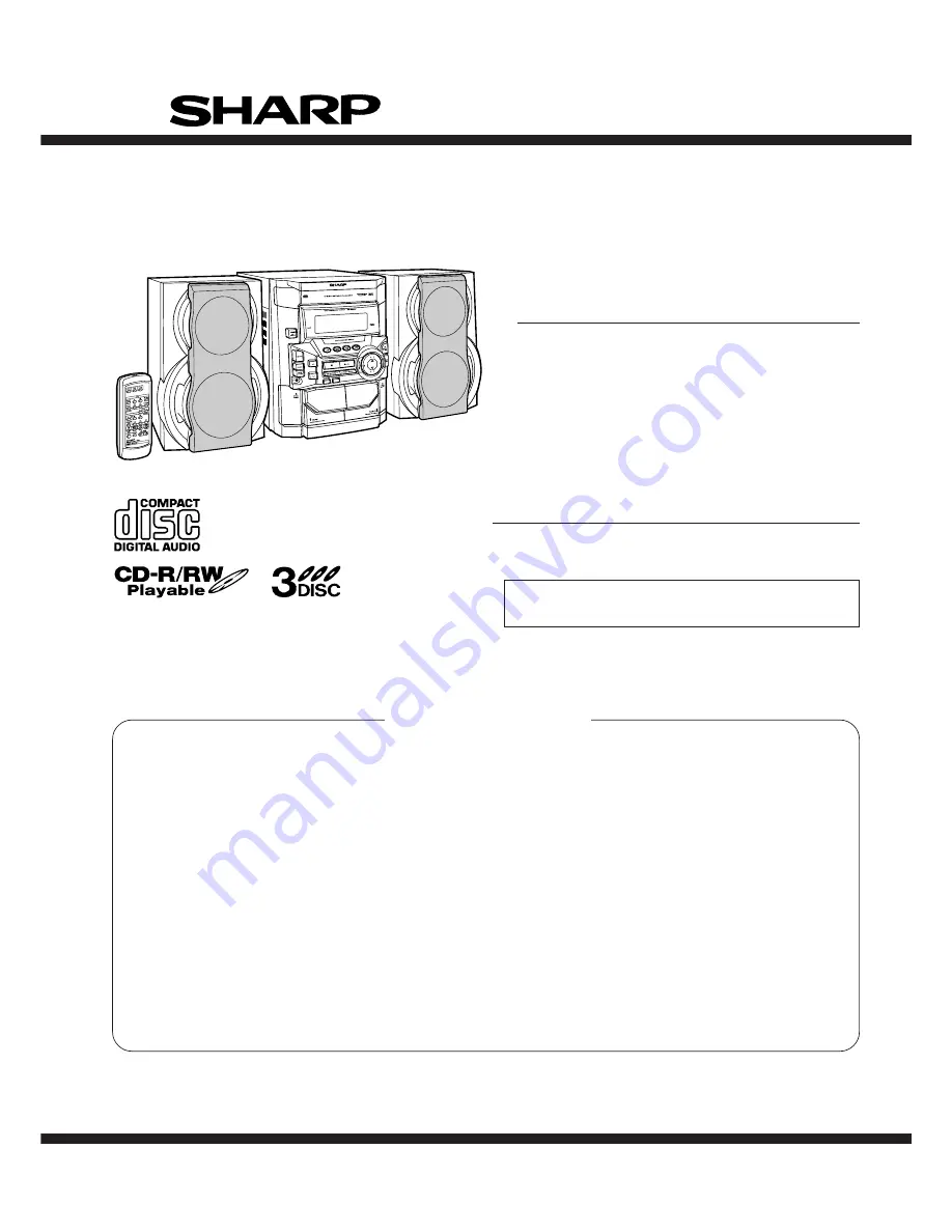 Sharp AQUOS CD-BA250 Service Manual Download Page 1