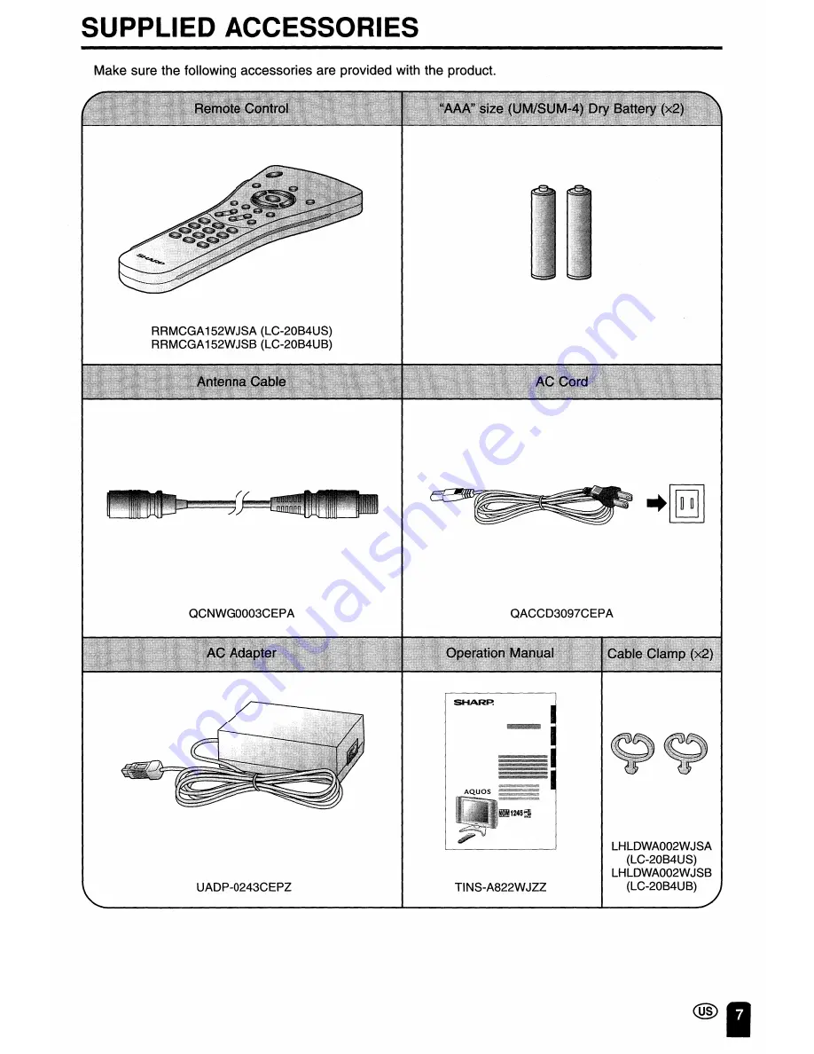 Sharp Aquos LC-20B4U Operation Manual Download Page 8