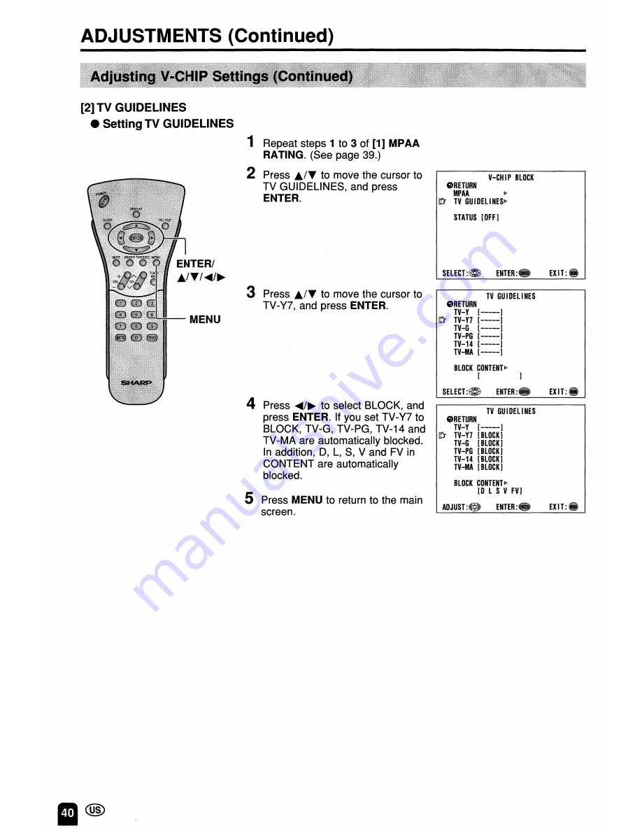 Sharp Aquos LC-20B4U Скачать руководство пользователя страница 41