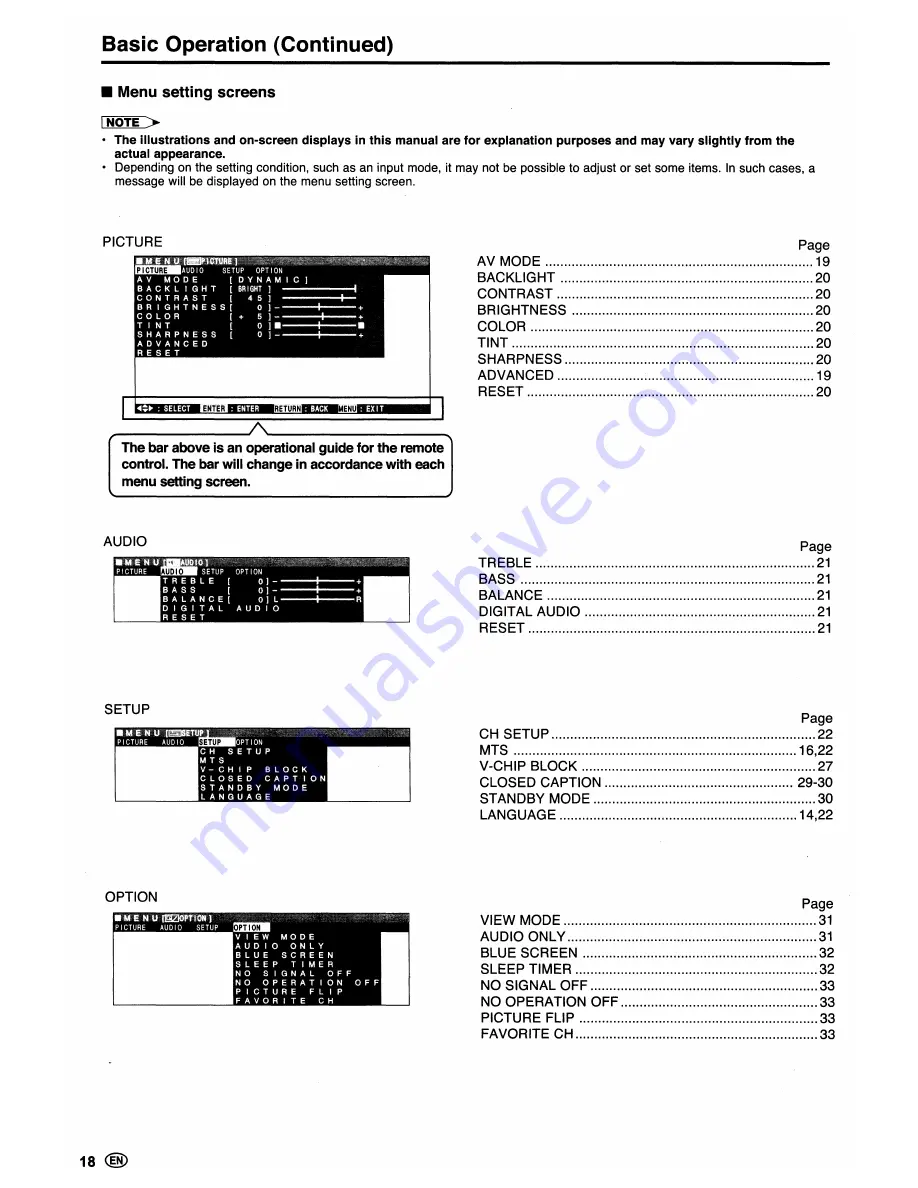 Sharp Aquos LC-20S7U Operation Manual Download Page 19