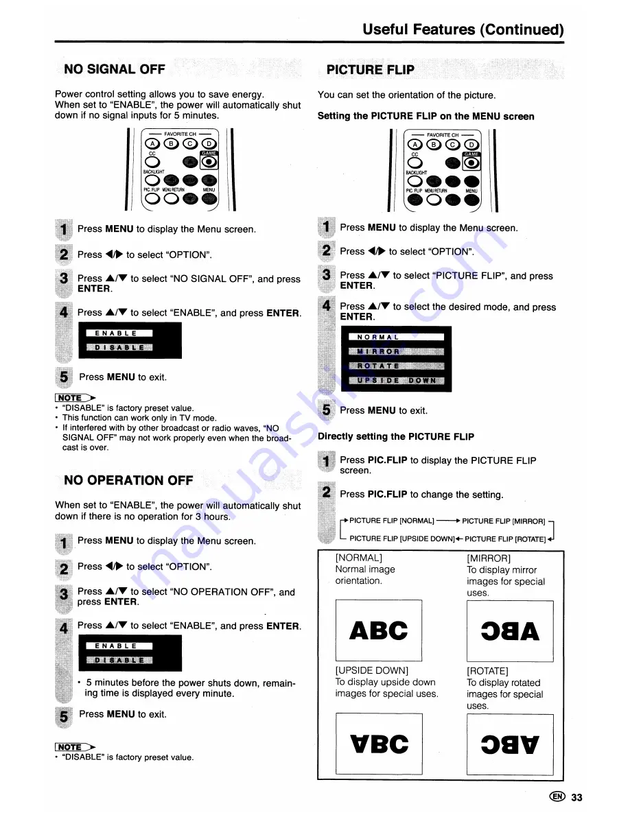 Sharp Aquos LC-20S7U Operation Manual Download Page 34