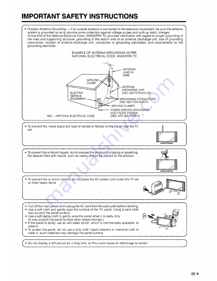 Sharp Aquos LC 26D5U Operation Manual Download Page 6