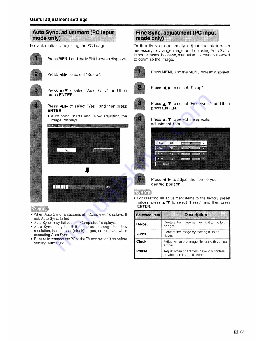 Sharp Aquos LC 26D5U Operation Manual Download Page 66