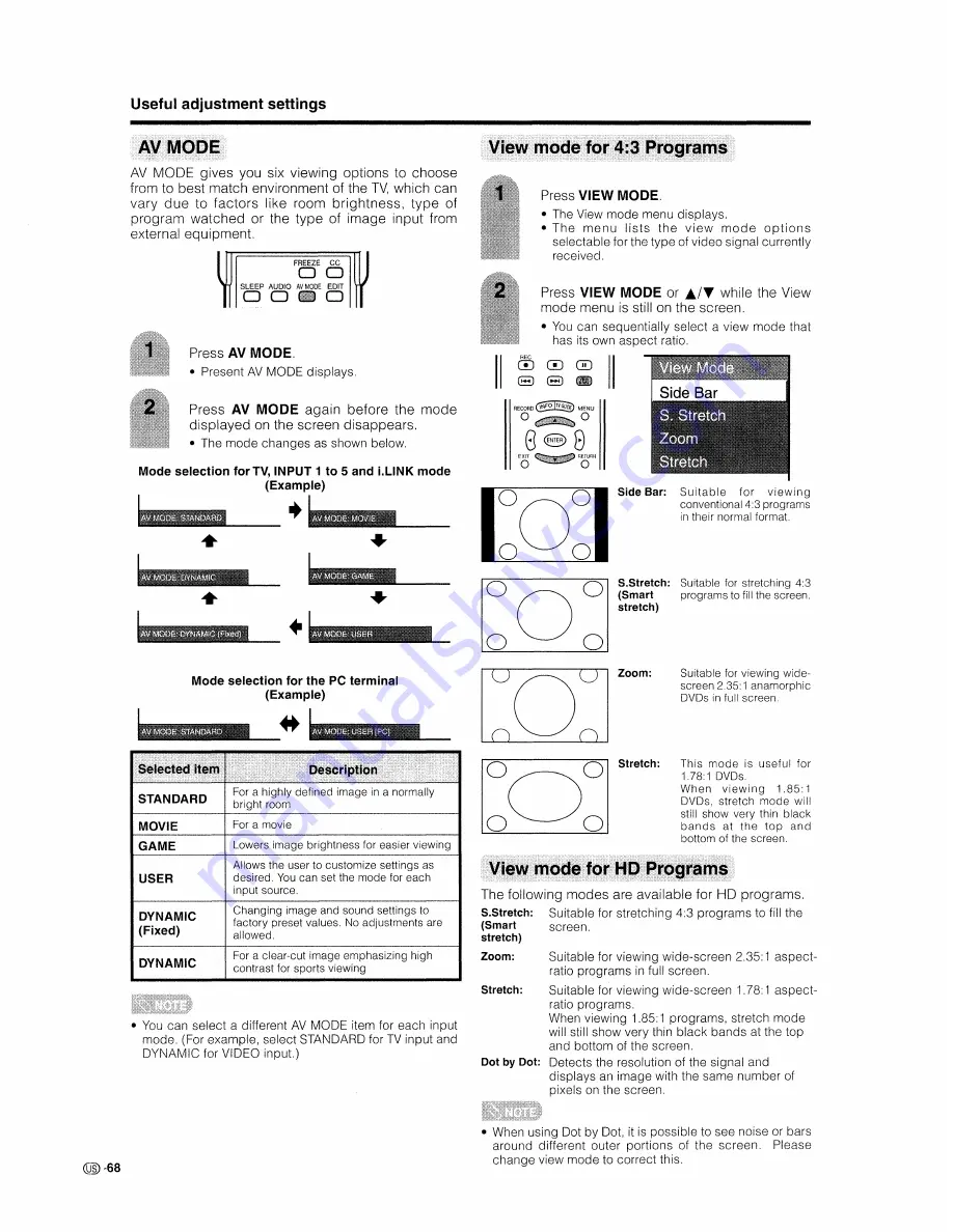 Sharp Aquos LC 26D5U Operation Manual Download Page 69