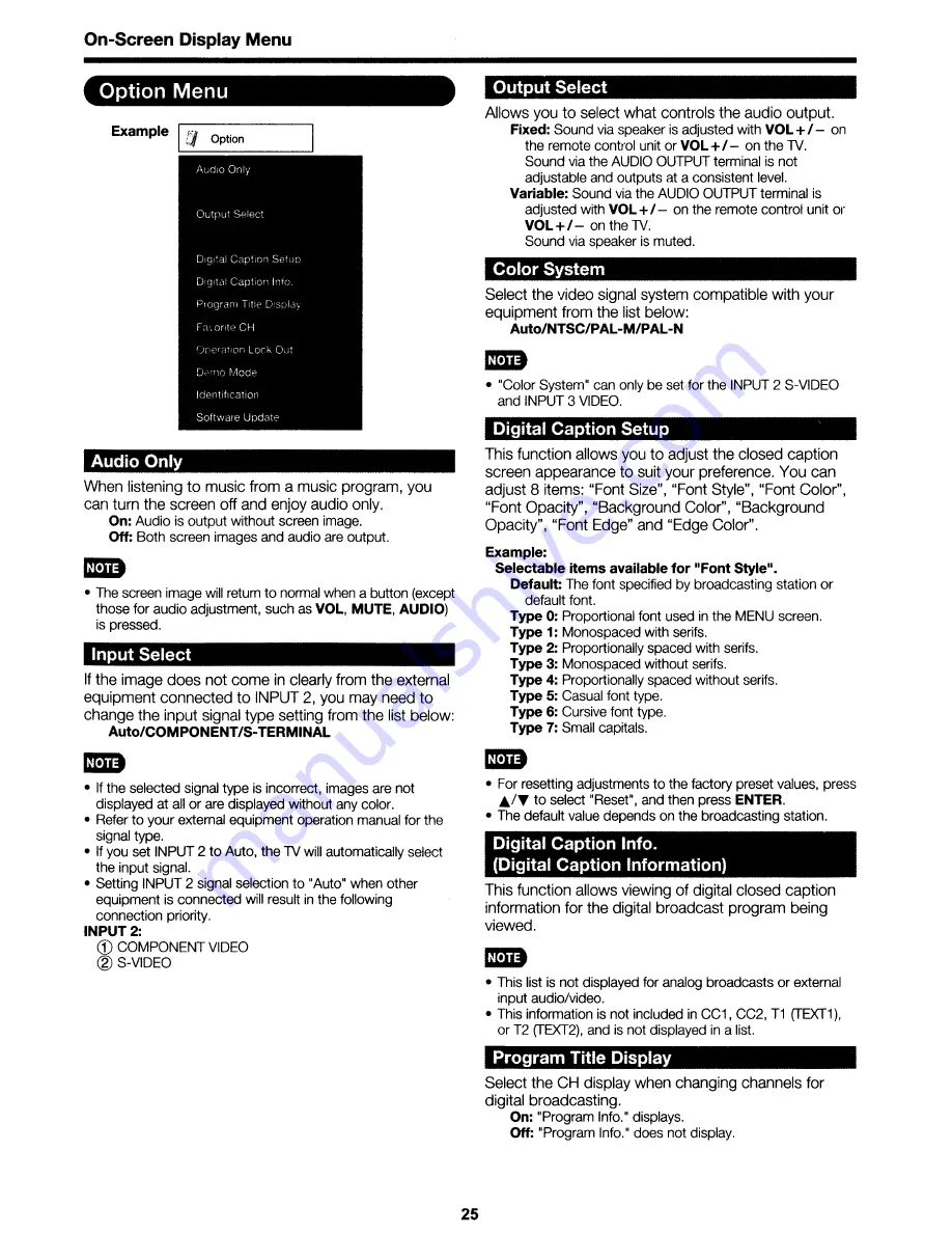 Sharp Aquos LC-32D47UA Operation Manual Download Page 25