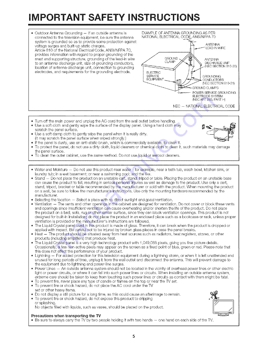 Sharp AQUOS LC-32SB24U Operation Manual Download Page 5