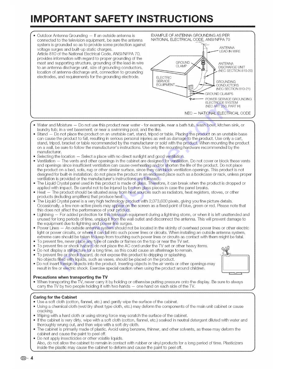 Sharp AQUOS LC-40LE810UN Operation Manual Download Page 5