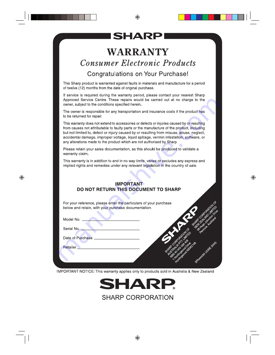 Sharp Aquos LC-40LE820X Operation Manual Download Page 2