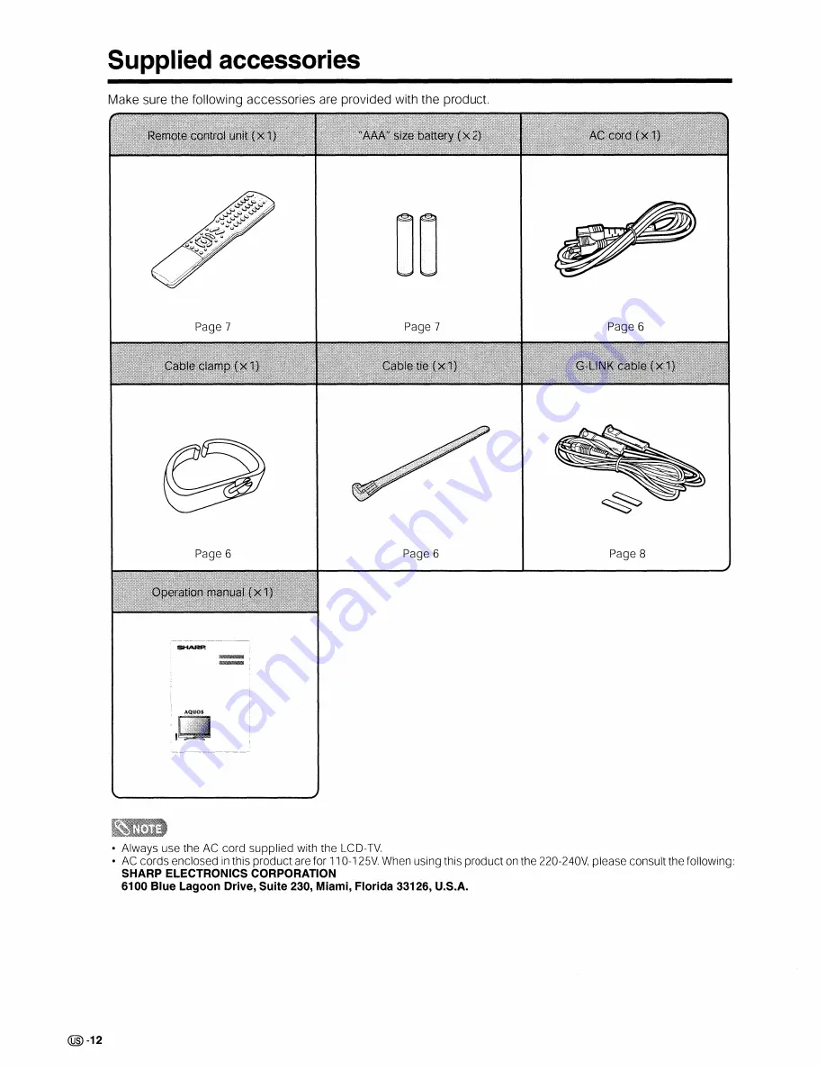 Sharp Aquos LC 45GD7U Operation Manual Download Page 13