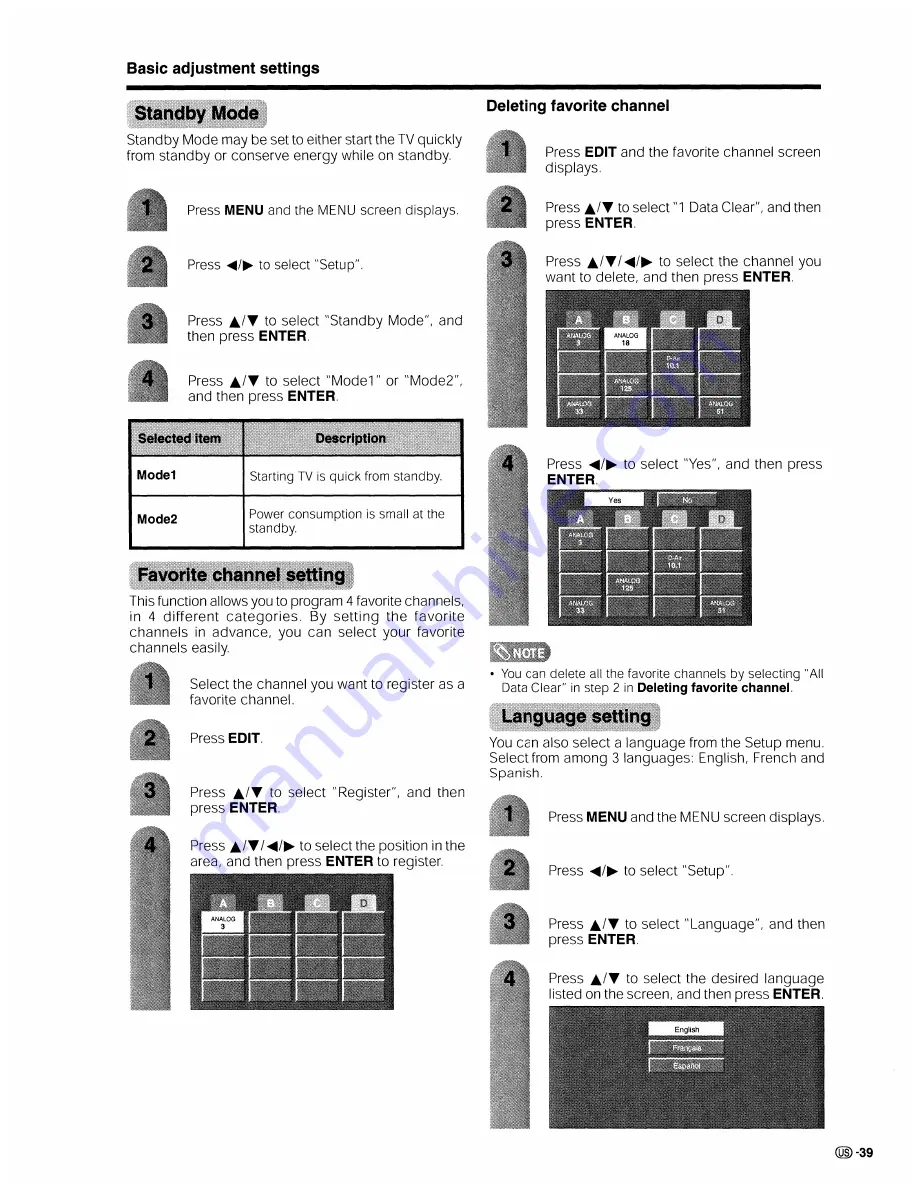 Sharp Aquos LC 45GD7U Operation Manual Download Page 40