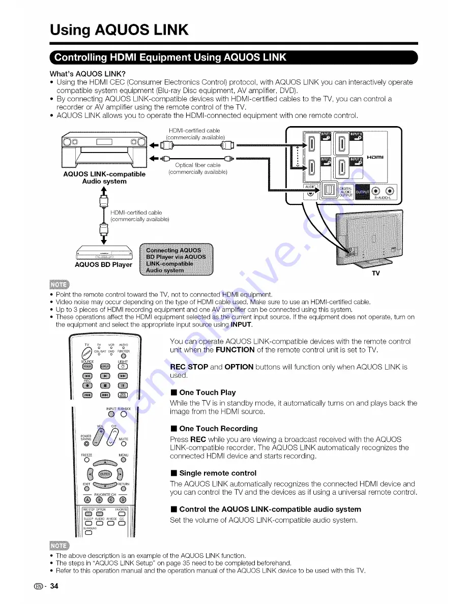 Sharp AQUOS LC-46D85U Operation Manual Download Page 35