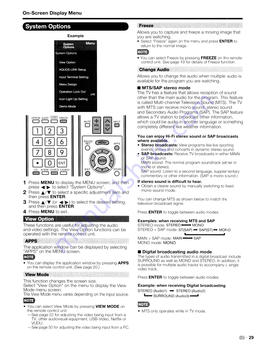 Sharp AQUOS LC-52LE920UN Operation Manual Download Page 30