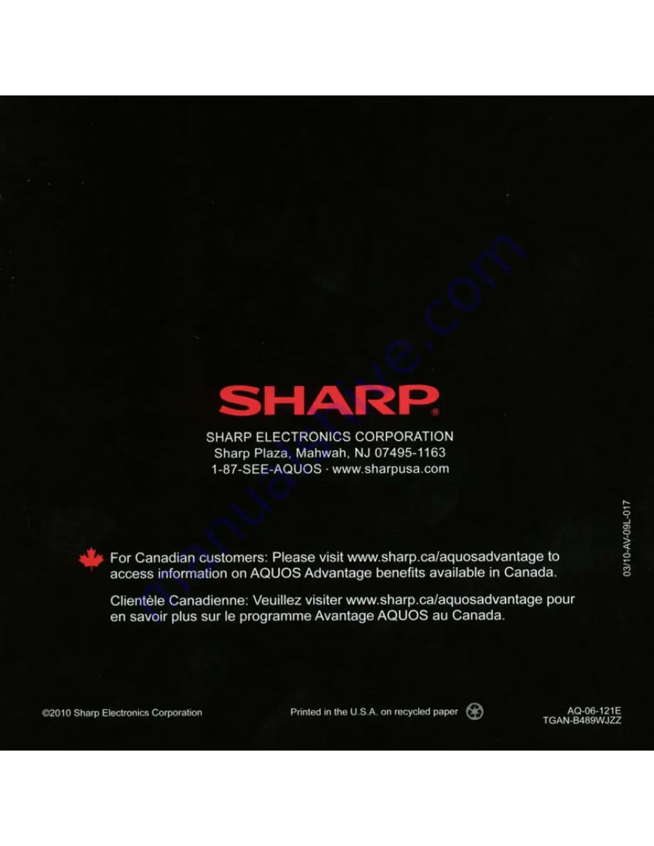 Sharp AQUOS LC-52LE920UN Скачать руководство пользователя страница 94