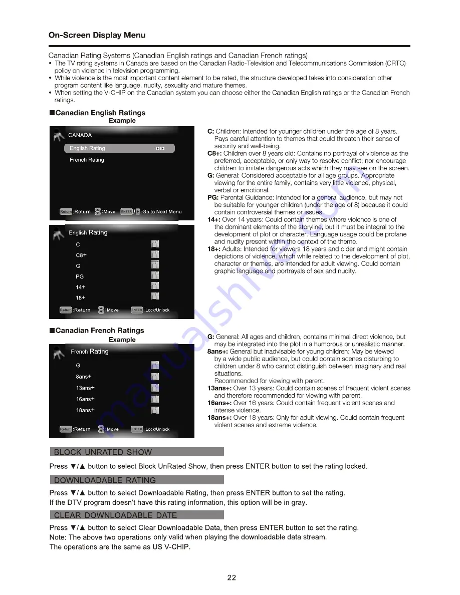 Sharp Aquos LC-60E69U Operation Manual Download Page 22