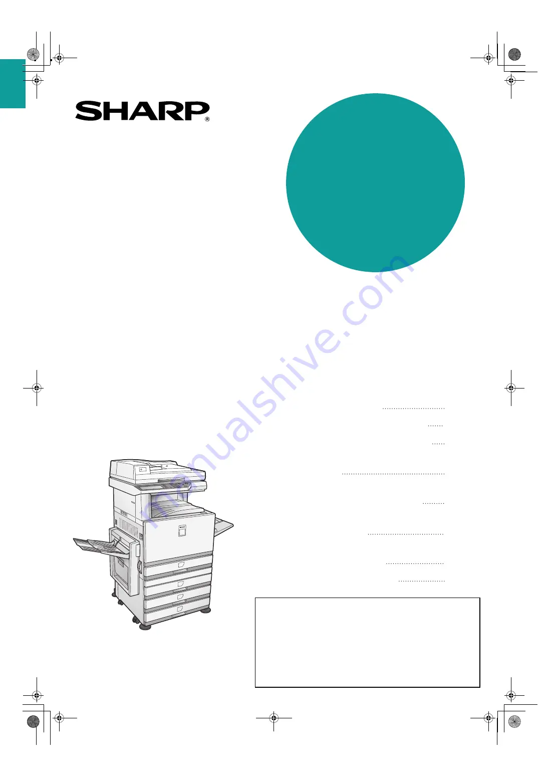 Sharp AR-BC320 Operation Manual Download Page 1