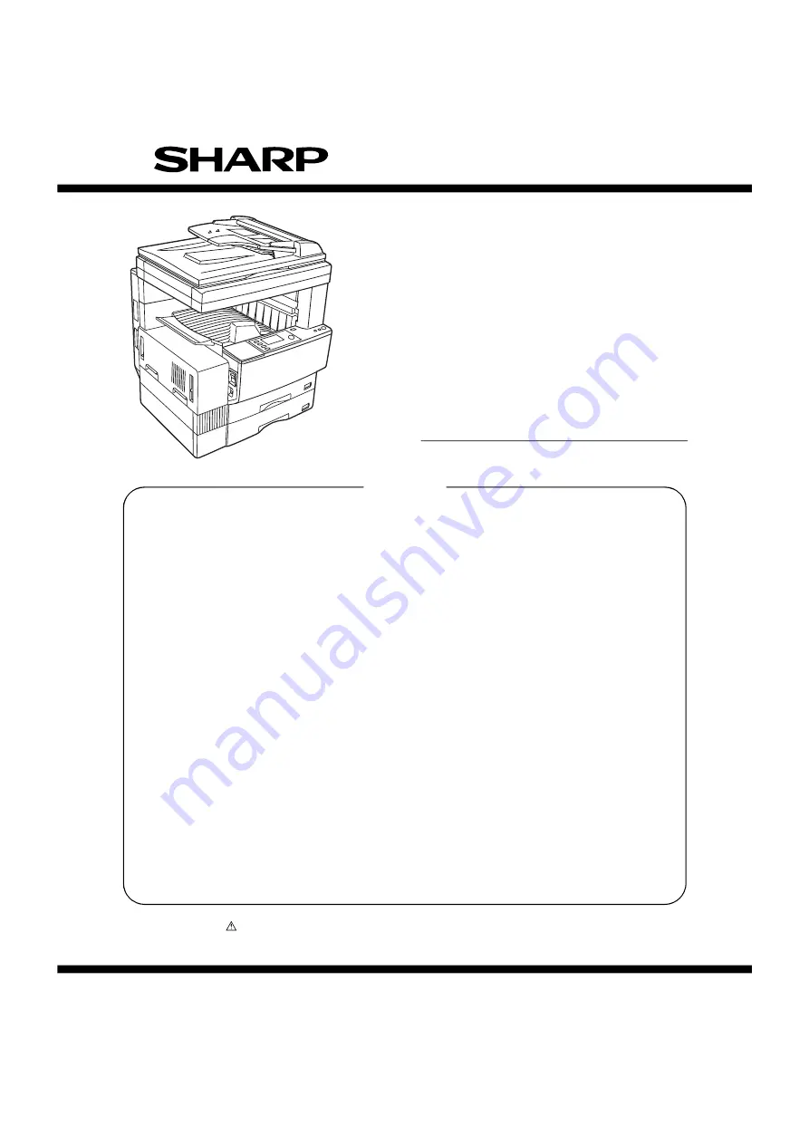 Sharp AR-M208 Service Manual Download Page 1