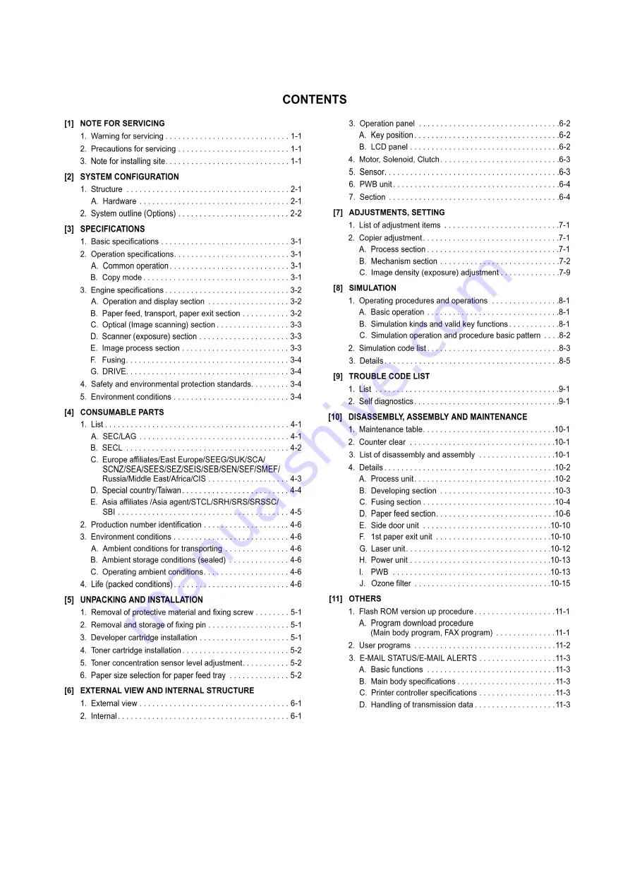 Sharp AR-M208 Service Manual Download Page 35