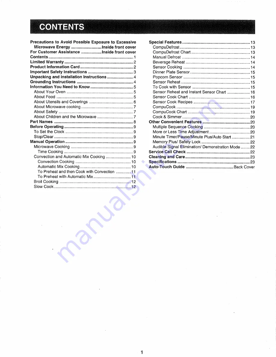 Sharp CAROUSEL II R-9H84 Operation Manual Download Page 3