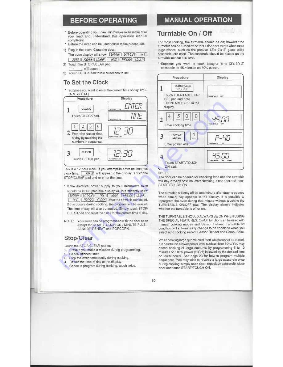 Sharp Carousel R-1850A Скачать руководство пользователя страница 12