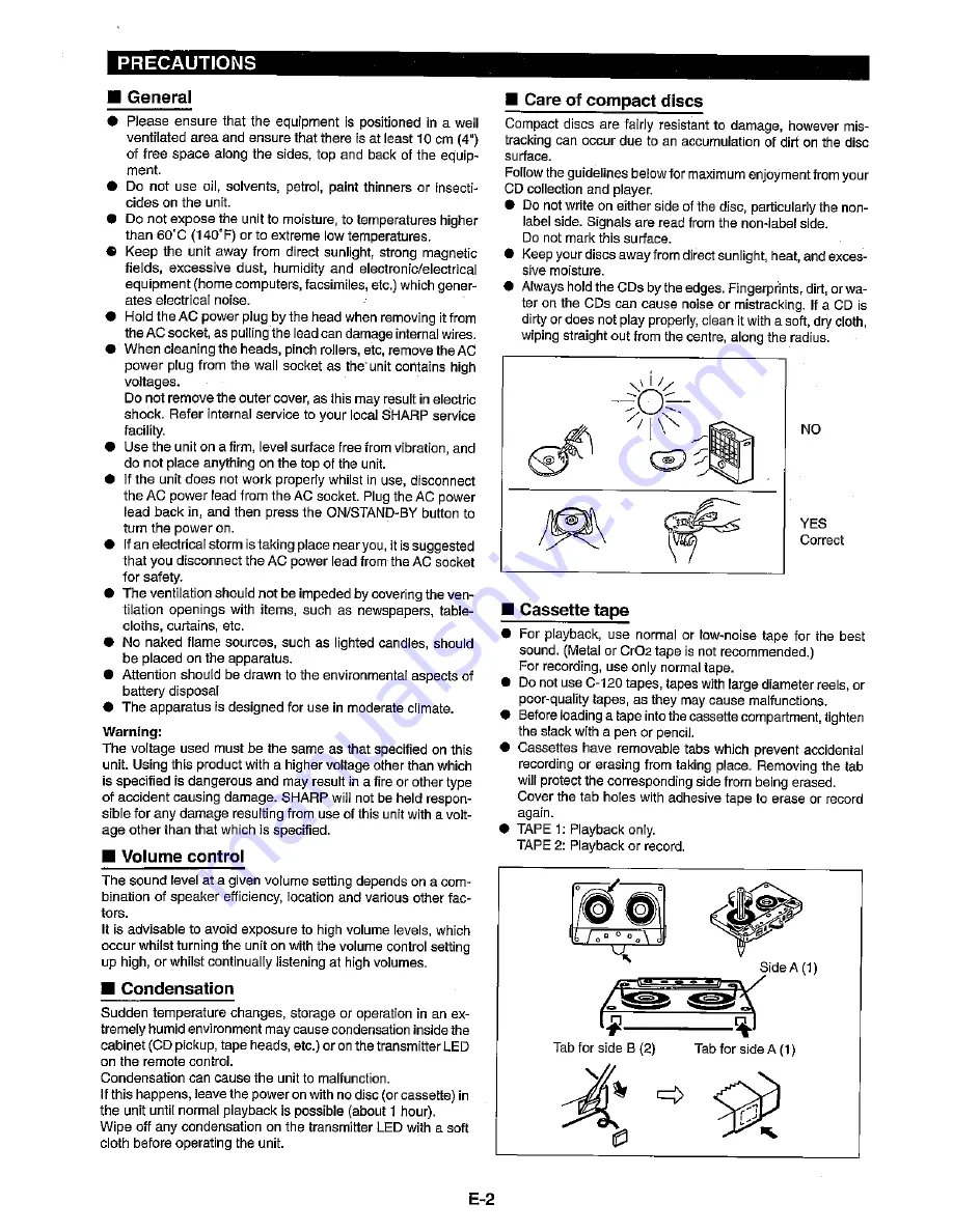 Sharp CD-BA2010H Operation Manual Download Page 8