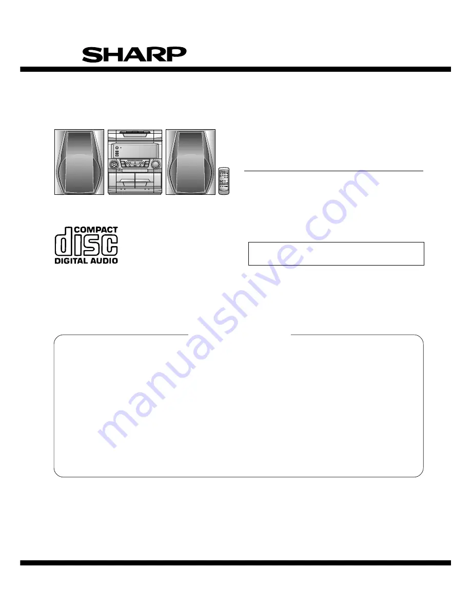 Sharp CD-BA3000 Service Manual Download Page 1